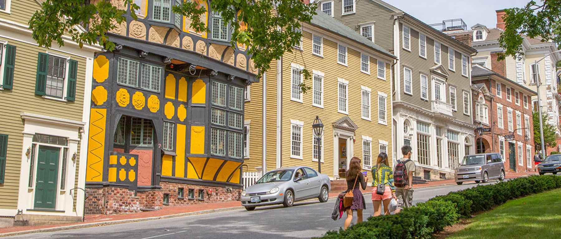 Walking up College Hill in Providence, RI